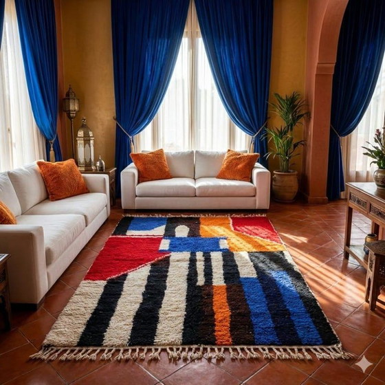 Traditional Moroccan Rug – Handmade in the Atlas Mountains 200cmx300cm – Tapis, Wool (photo 3 of 6)