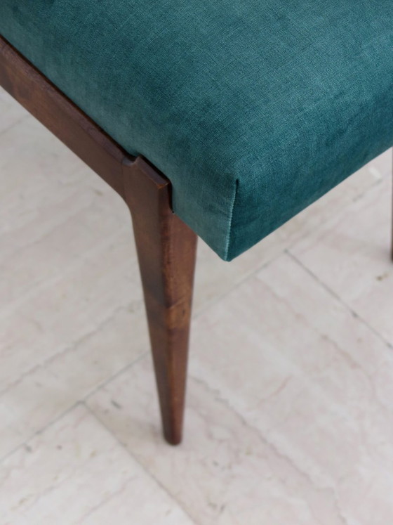 Wooden and green velvet Bench, Italy, 1950s – Benches (photo 8 of 9)