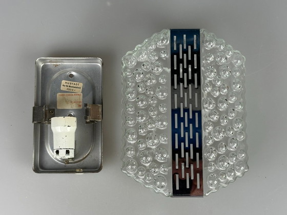 Image 1 of 60s 70s Bubble Wall Lamp Chrome & Glass Space Age by Hustadt Leuchten