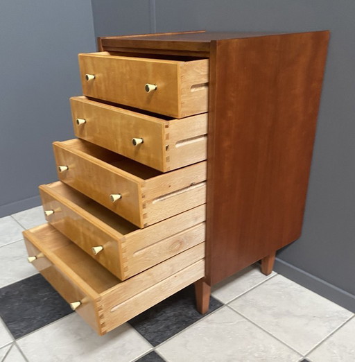 Commode en bois bicolore années 1960