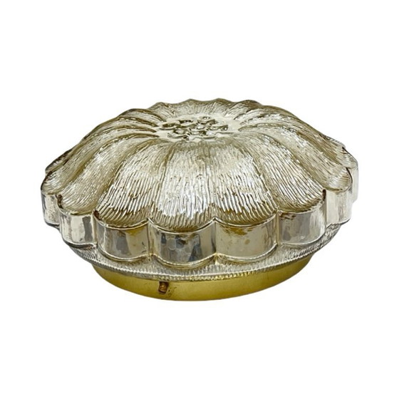 Image 1 of HP Leuchten Amber Flower Plafondlamp van geperst glas, model 65282, Mid-Century, jaren 60/70.