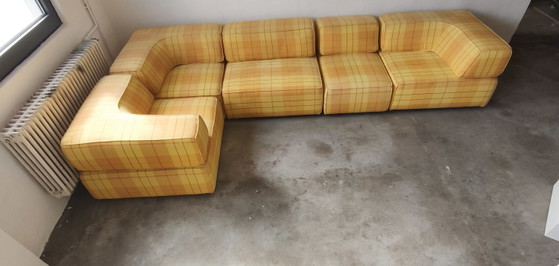 Cor Trio Modulaire Bank Team Form AG jaren 70 – Modulaire banken, Wool, Textile (photo 9 of 14)