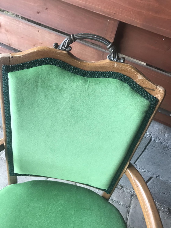 Antique French Green Armchair (photo 4 of 8)