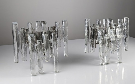 Image 1 of 2X appliques en cristal de glace par Kalmar 1970S