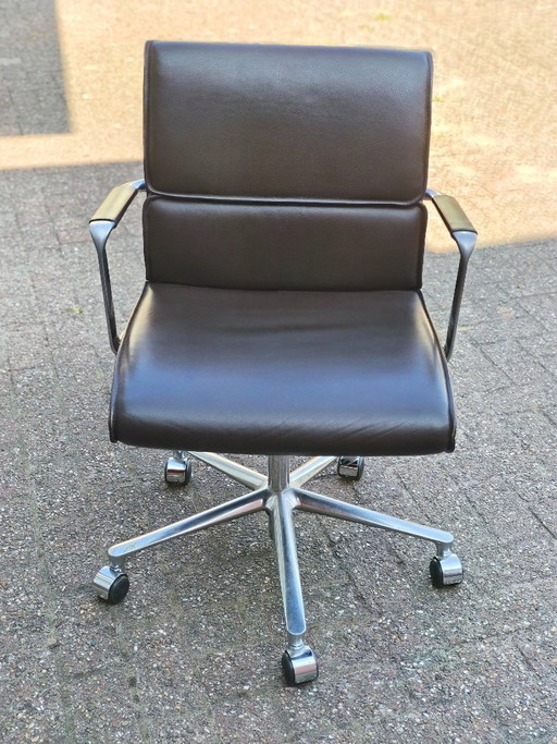7x Una Chair van ICF Italy (leder, korte rug, wieltjes)