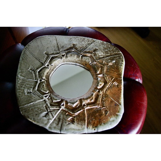 Image 1 of Vintage sandstone mirror by Bruno h'Dry, 1960