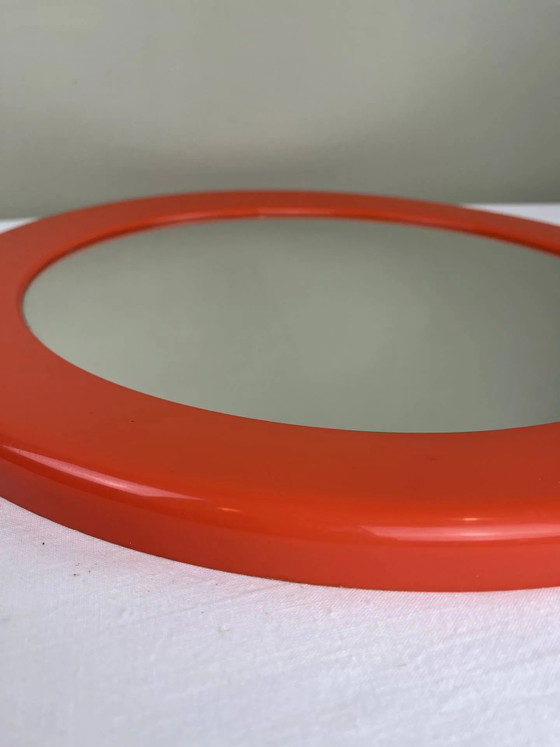 Vintage oranje spiegel – Plastic (photo 4 of 8)