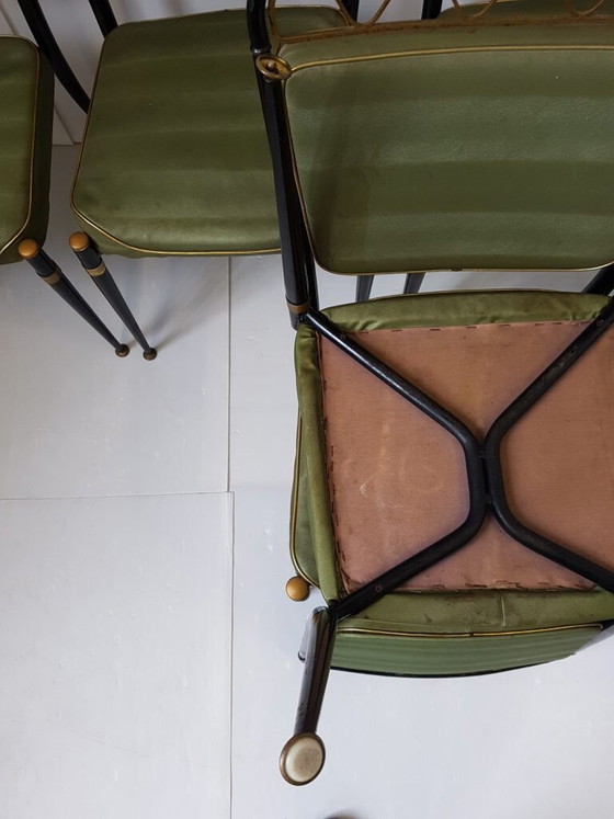 Image 1 of SET OF 6 VINTAGE CHAIRS 1950 DLG JEAN ROYERE 50S ROCKABILLY 1950S 50s