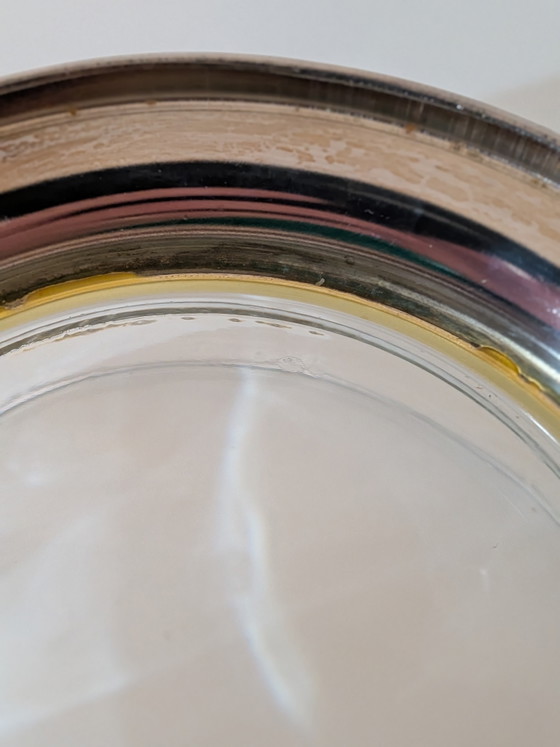 10-eckige Kristallglasschale mit versilbertem Fuß – Schalen, Crystal, Metal (photo 4 of 5)