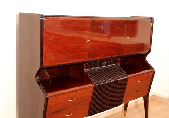 Image 1 of Credenza di metà secolo di Osvaldo Borsani, mogano, palissandro, acero, Italia, anni '50