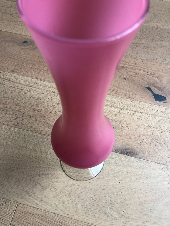 Image 1 of Gran jarrón con pie opalino