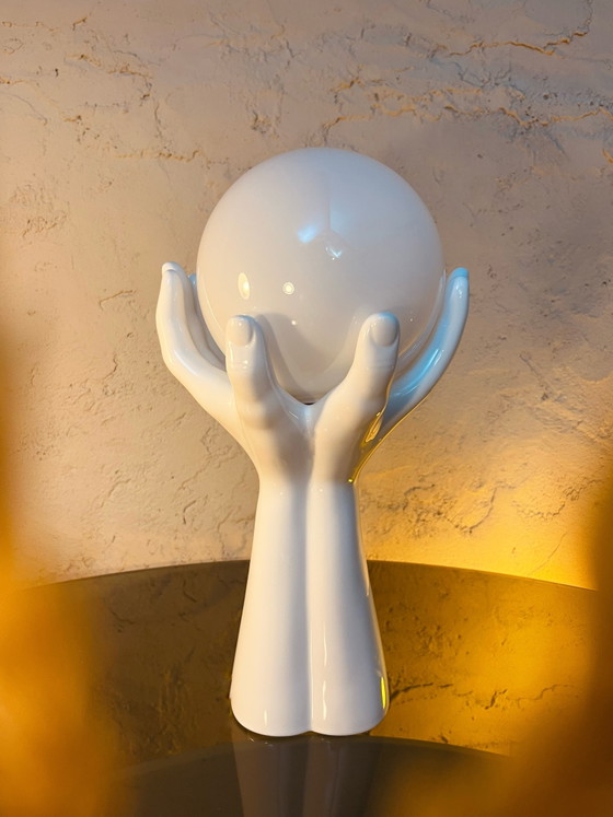 Unique! Design 70s Hands Table Lamp – Porcelain, Ceramic (photo 5 of 8)