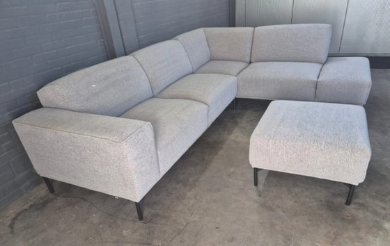 Canapé d'angle modulable Montel avec ottoman, textile gris, Canapés modulables, Métal, Modern (photo 4 sur 11)