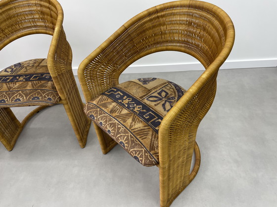 Image 1 of 3 chaises en rotin de Luit van der Helm des années 1980