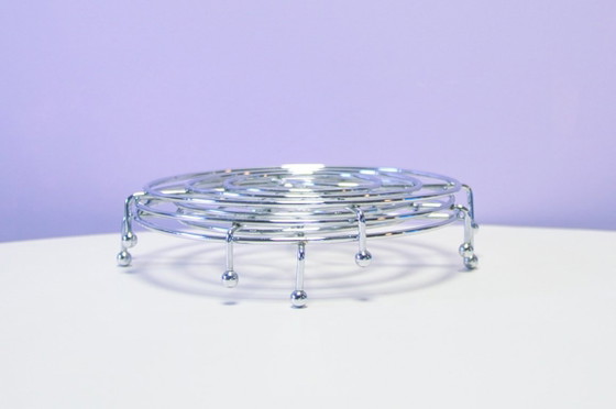 Set vintage x3 dessous de plat chromés, Accessoires de cuisine, Chrome, Argenté (photo 4 sur 6)