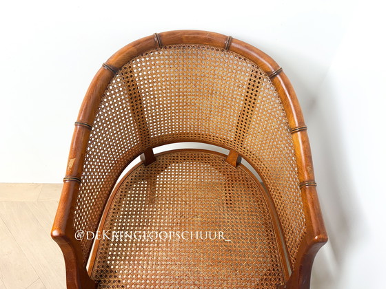 Image 1 of 4x vintage Faux bamboe stoelen in de stijl van Giorgetti, Grange gemerkt