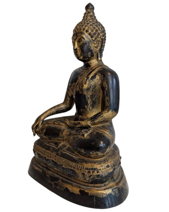 Bouddha en bronze doré de style Mandalay – Myanmar – Objets déco, Gold (photo 8 of 10)
