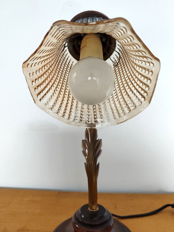 Image 1 of Gooseneck table lamp with tulip shade