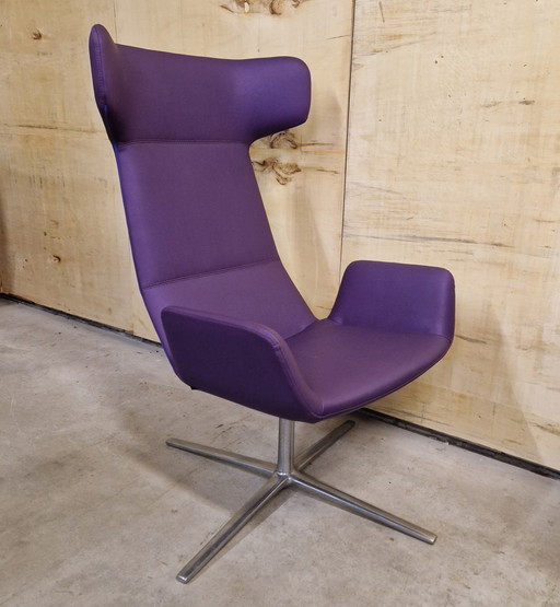 Poltrona girevole Flexi Lounge Purple Poltrona di design in stile anni '70