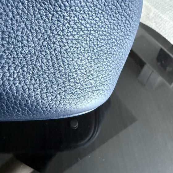 Image 1 of HERMES PICOTIN 22 - MIDNIGHT BLUE CLEMENCE LEER MET ZILVEREN BESLAG EN STEMPEL X