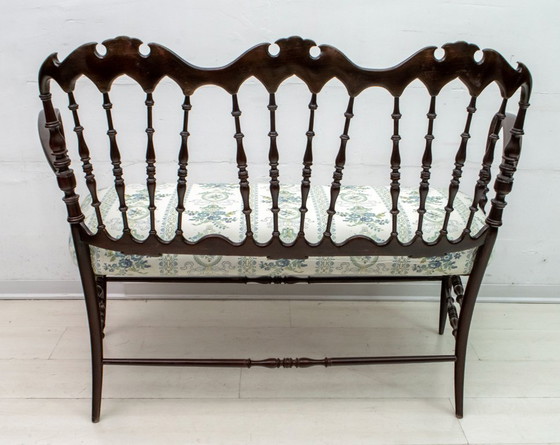 Image 1 of Giuseppe Gaetano Descalzi Mid Century Modernes italienisches Chiavari-Sofa, 1950er Jahre