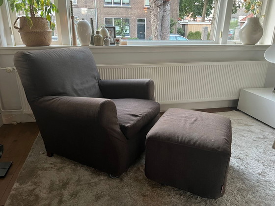 Image 1 of Flexform design fauteuil Nonna Maria inclusief hocker