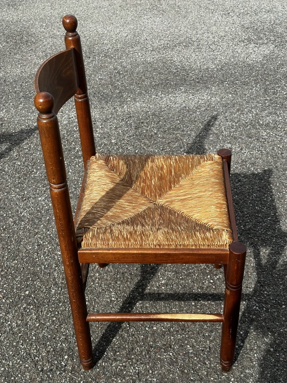 3 Sedie Vintage in Legno e Paglia – Anni '50/'60 – Sedie da pranzo, Wood (photo 15 of 15)