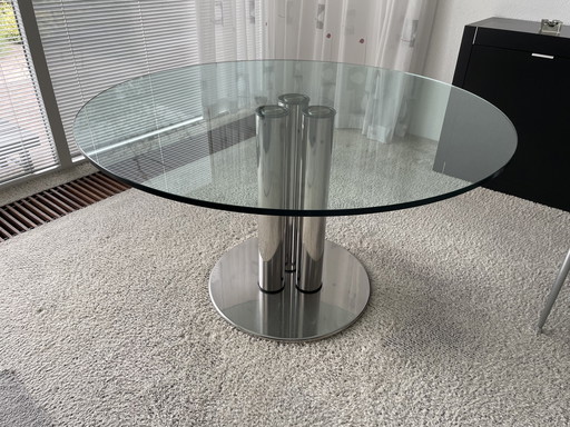 Design dining table Zanuso for Zanotta incl 4 designer chairs