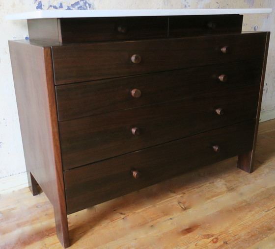 Image 1 of Italian Marble and Mahogany Chest of Drawers, 1960s