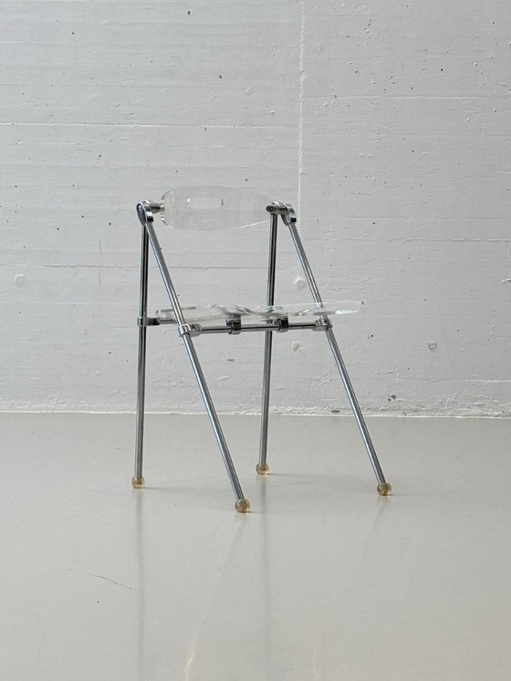 Image 1 of Set di 4 sedie pieghevoli in acrilico di Giancarlo Piretti per Castelli, anni '80