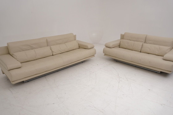 Image 1 of Conjunto de sofá Rolf Benz 6500, tres plazas, dos plazas, cuero beige.