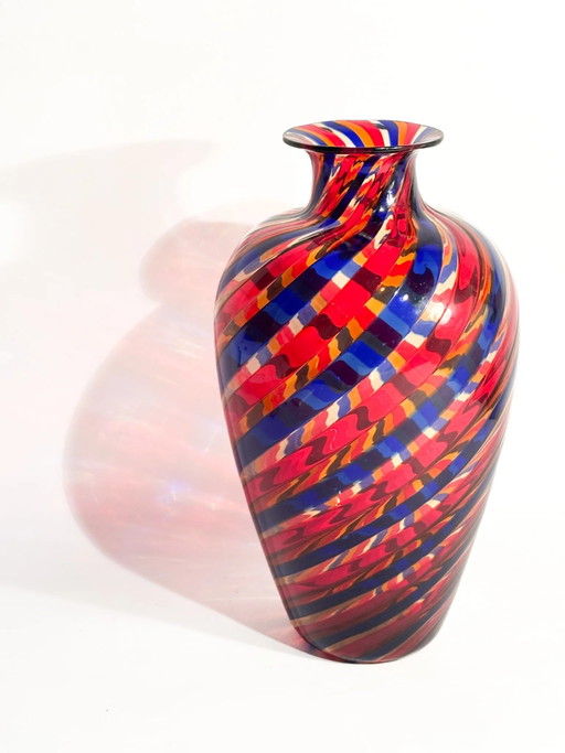 1970s Multicolored Cane Murano Glass Vase – vazen (photo 2 of 13)