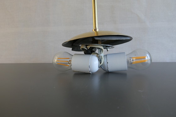 Image 1 of Lampada da soffitto Art Déco in vetro marmorizzato beige marrone