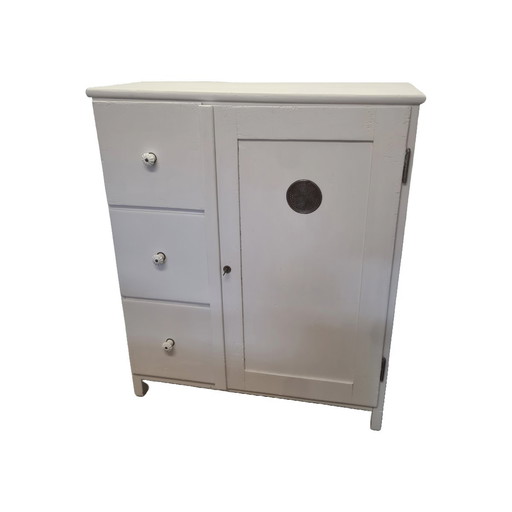Old Brocante pine bacon cupboard, from around 1900