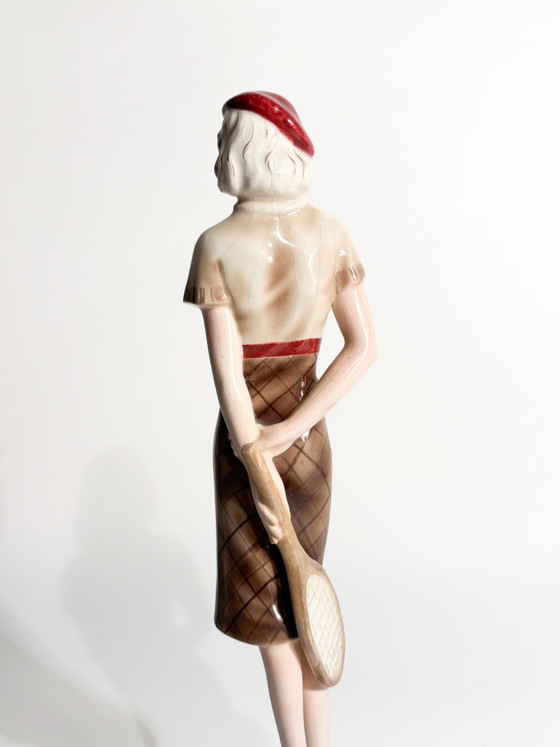 Goldscheider Ceramic Tennis Player Figurine by Stefan Dakon, 1930s – Sculpture, Art Deco (photo 8 of 15)