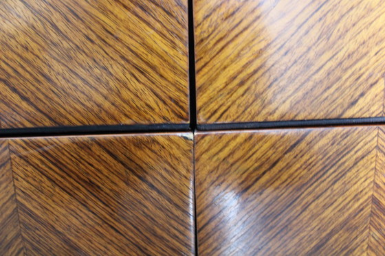 Image 1 of Buffet italien organique des années 1950 avec plateau en verre et 4 tiroirs