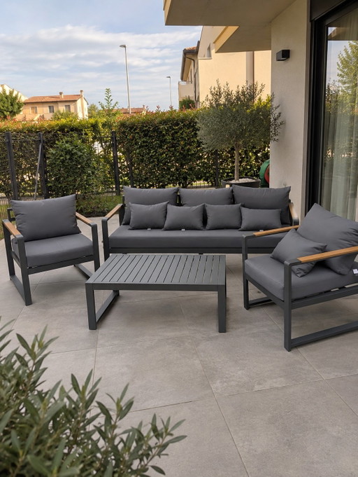 Antraciet Aluminium Lounge Tuinset – 4-delig
