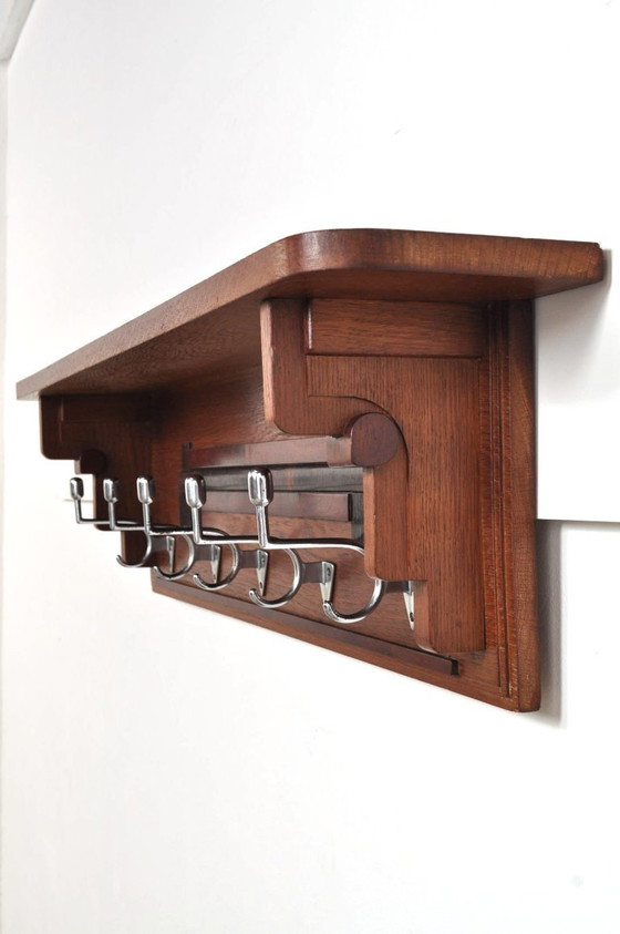 Image 1 of Art Deco coat rack in oak, 1930s