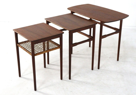 Image 1 of Set nesting tables bijzettafels Deens 'Sunds' vintage