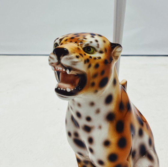 Image 1 of Leopard Ceramic Toilet Brush Holder
