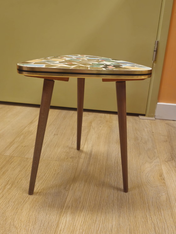 Image 1 of Vintage Mosaic Plant Table Side Table Table