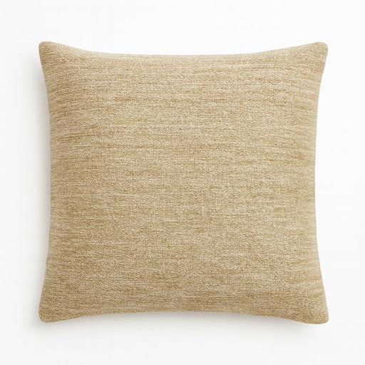 Handmade Beige Wool Cushion Cover 40x40 cm - Egyptian Design - With Zipper - Without Inner Cushion