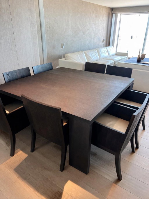 Eettafel + 8 stoelen Obumex