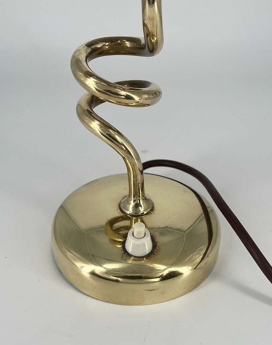 Image 1 of Vintage design spiraallamp tafellamp messing