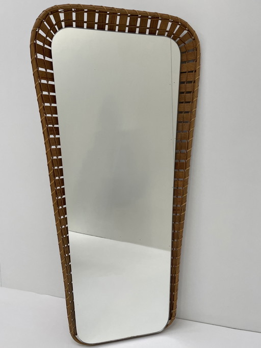 Specchio vintage in rattan
