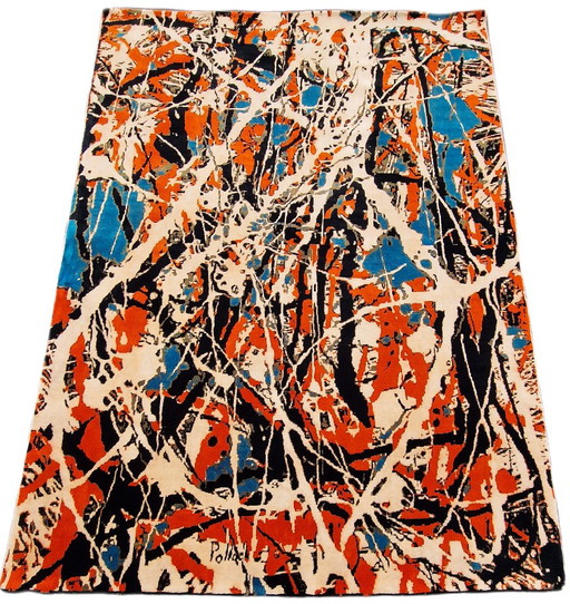 Jackson Pollock Wandtapijt Modern Eigentijds Handgeknoopt Wol op Katoen 280 x 200 cm