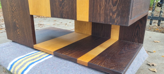 Image 1 of Tavolino da caffè di design con cassetti, fatto a mano