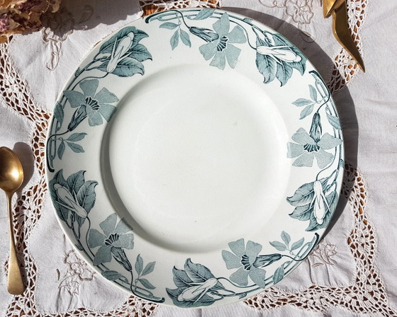 Piatto in terraglia Lunéville, motivo POITOU, bianco e blu – Stoviglie (photo 2 of 7)