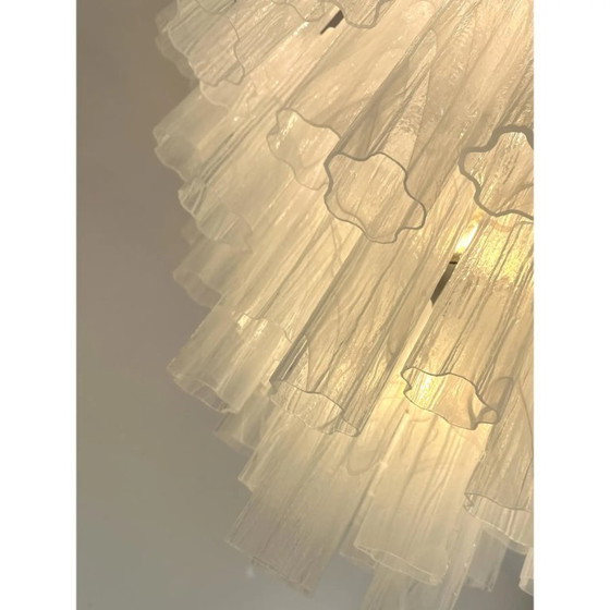 Image 1 of Übergroßer, geäderter weißer Alabastro-Kronleuchter „Tronchi“ aus Muranoglas von Simoeng