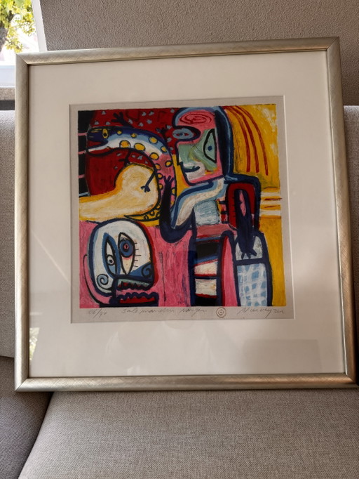 Serigrafía Original Henk Vierveijzer, Firmada 06/90, Enmarcada